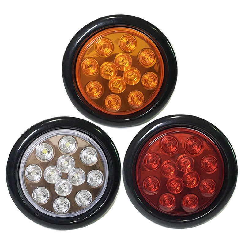 Truck Accessories 12V Led Truck Light, 12 LEDs Round Led Truck Clearance Lights, Trailer Lights Led Tail 24v